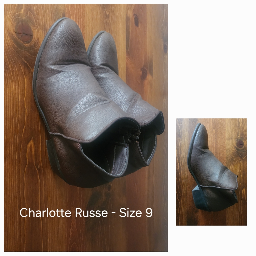 Charlotte Russe Dark Brown Ankle Boots